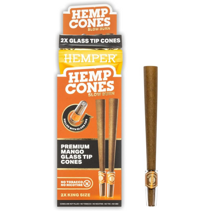 Hemper King Size : cônes de chanvre et embouts en verre