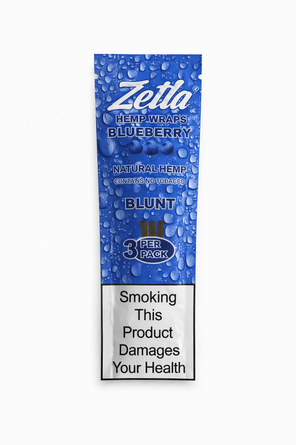 Wrap CBD Zelta Blunt saveur myrtille blueberry – feuille chanvre aromatisée bleue, format blunt slim 3 feuilles, alternative tabac sans nicotine, livraison discrète France