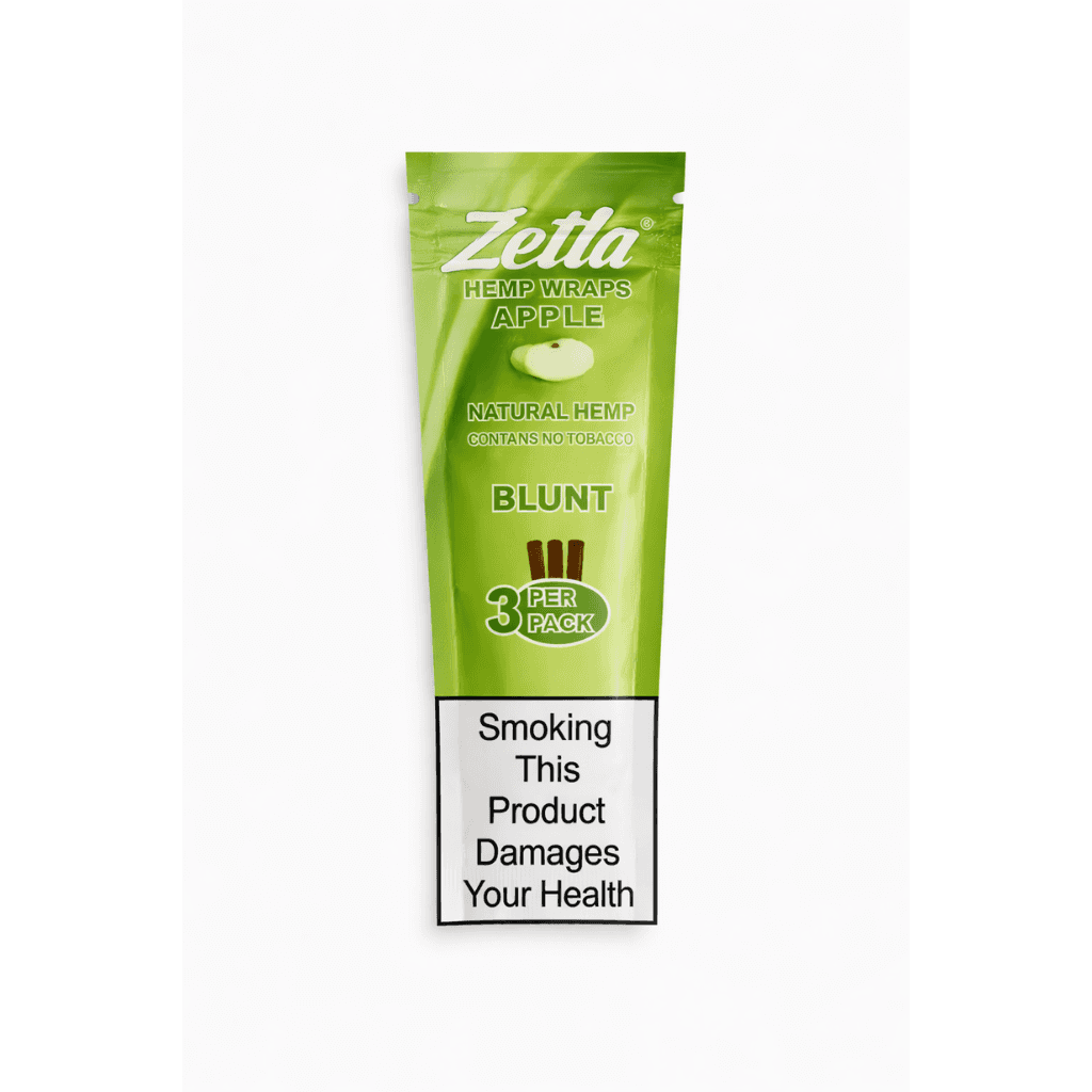 Wrap CBD Zelta Blunt saveur pomme verte apple – feuille chanvre aromatisée format blunt, combustion lente goût fruité naturel, achat accessoire CBD livraison 24h France