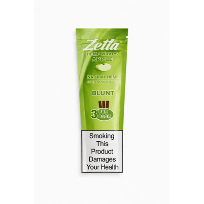 Wrap CBD Zelta Blunt saveur pomme verte apple – feuille chanvre aromatisée format blunt, combustion lente goût fruité naturel, achat accessoire CBD livraison 24h France
